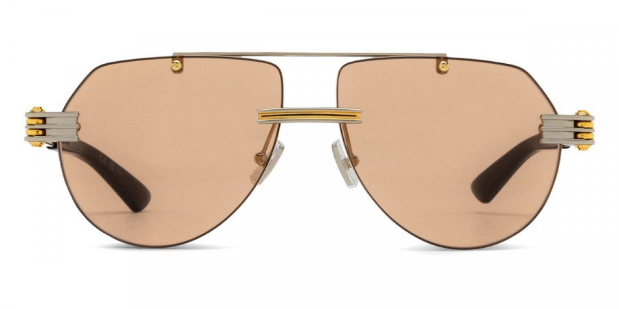 Bottega Veneta™ Bolt BV1342S 002 59 - Silver/Gold
