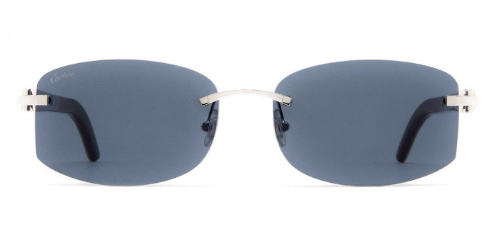 Cartier ct0046o 002 silver white buffalo horn rimless eyeglasses best sale
