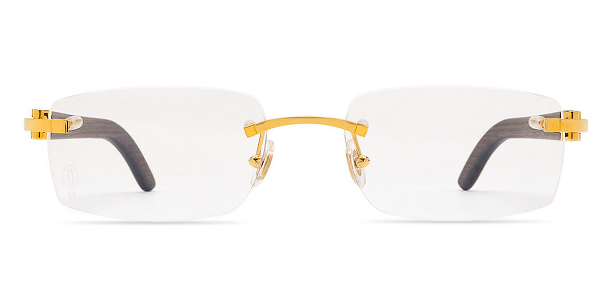 Cartier CT0052O 005 53 Gold Brown Eyeglasses