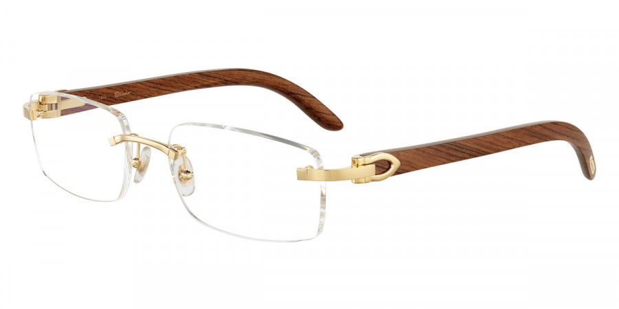 Cartier™ CT0052O 002 53 - Gold/Brown C Décor