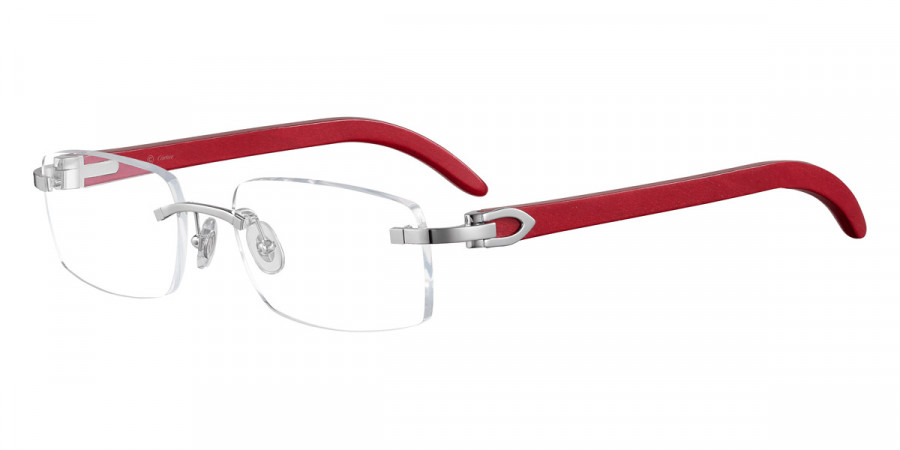 Cartier™ CT0052O 001 53 - Silver/Red C Décor