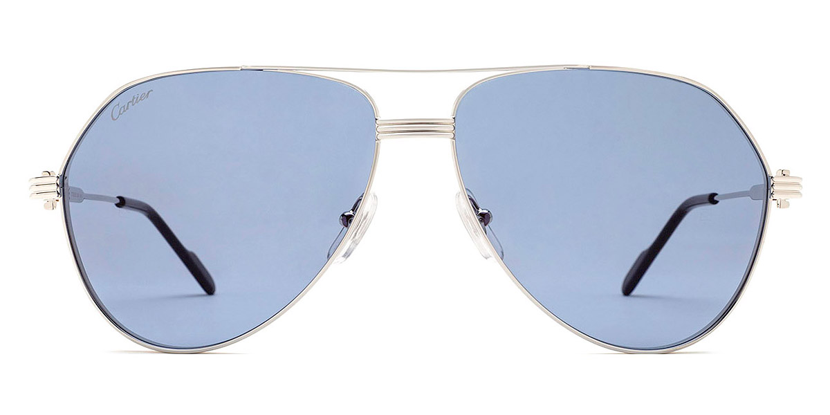 サングラス Cartier Cartier - CT0549S - 003 silver silver blue CT0549S Sunglasses - Cartier Authorized Retailer