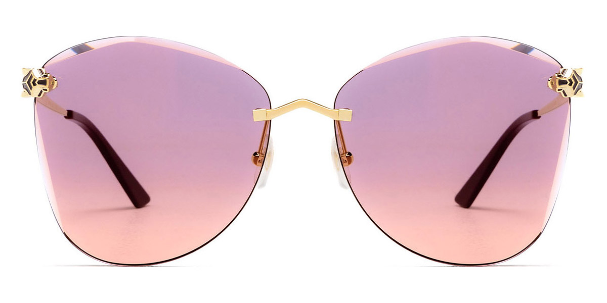 CARTIER キャットアイフレムサンクラス CT0328S 003 CARTIER SANTOS CAT EYE SHAPE GOLDEN SUNGLASSES CT0328S NEW