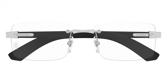 Cartier™ CT0513O 003 57 - Silver/Black Santos de Cartier