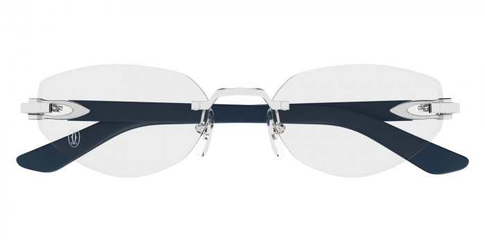 Cartier™ CT0609O 004 55 - Silver/Blue C Décor