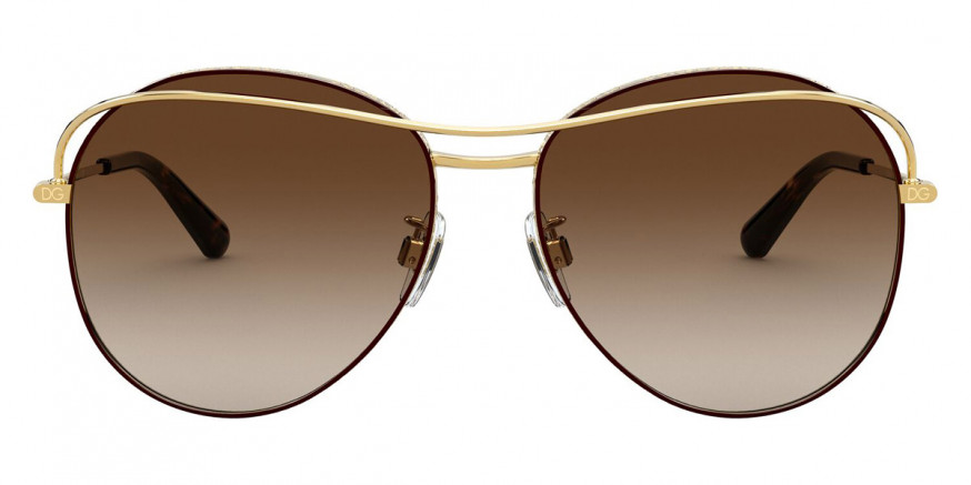 D & G Dolce & Gabbana DG2261 1344/13 Sunglasses Women's Brown/Brown Gradient Lens 58mm 