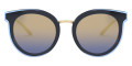 Top Transparent Blue on Black / Blue Mirrored Gradient Gold