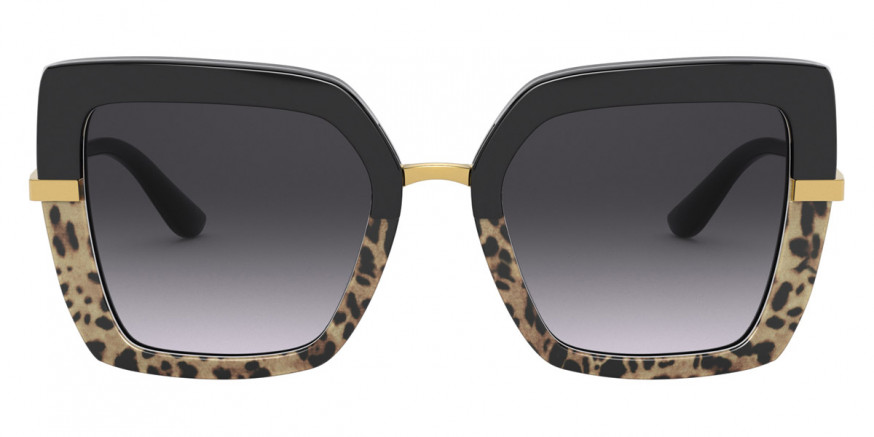 Dolce & Gabbana™ Half Print DG4373 32448G 52 - Top Black on Print Leopard/Black