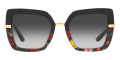 Black on Winter Flowers Print / Gray Gradient Black
