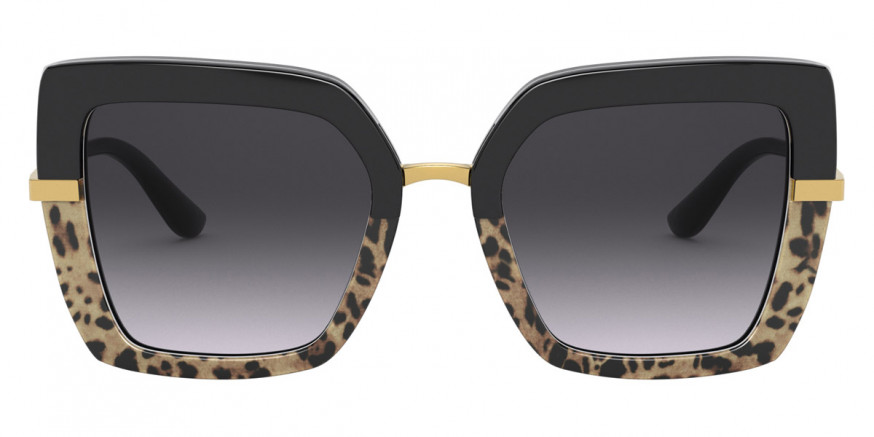 Dolce & Gabbana™ Half Print DG4373F 32448G 52 - Top Black on Print Leopard/Black