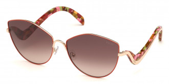 Emilio Pucci™ EP0118 28F 62 - Rose Gold/Red/Rose Havana