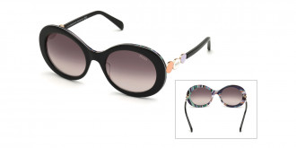Emilio Pucci™ EP0127 01T 55 - Shiny Black with Inner Burle Print