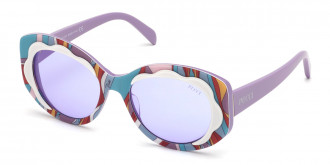 Emilio Pucci™ EP0136 80S 53 - Shiny Lilac with Burle Print and Shiny White