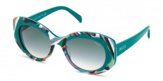 Emilio Pucci™ EP0136 89P 53 - Shiny Blue Green with Burle Print