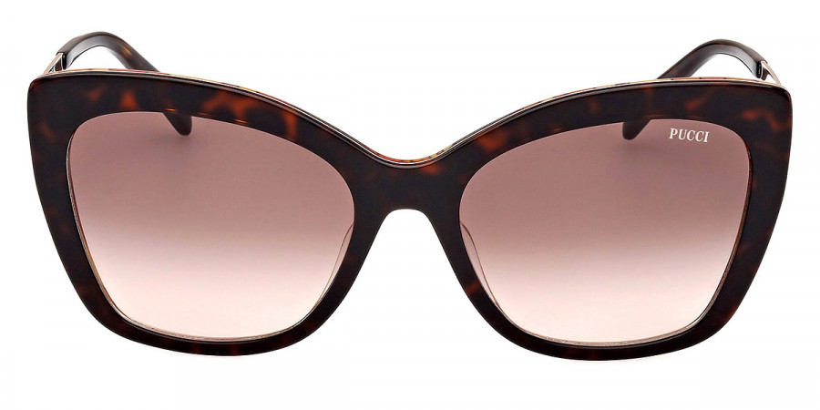 Emilio Pucci™ EP0190 52F 58 - Shiny Bilayer Dark Havana & Pink Pucci Print/Pale Gold