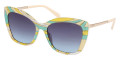 Shiny Bilayer Turquoise Pucci Print & Ivory/Rose Gold / Gradient Smoke
