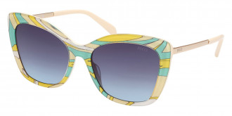 Emilio Pucci™ EP0190 95B 58 - Shiny Bilayer Turquoise Pucci Print & Ivory/Rose Gold