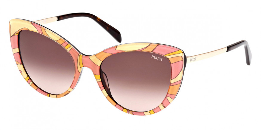 Emilio Pucci™ EP0191 74F 56 - Shiny Bilayer Pink Pucci Print and Black/Rose Gold
