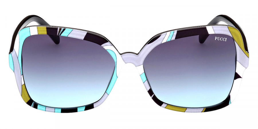 Emilio Pucci™ EP0192 89B 60 - Shiny Bilayer Turquoise Pucci Print & Black