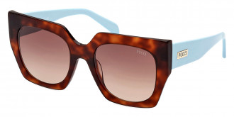 Emilio Pucci™ EP0197 53F 52 - Shiny Blonde Havana/Transparent Blue