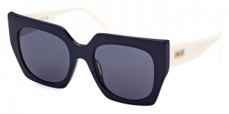 Emilio Pucci™ EP0197 90V 52 - Shiny Solid Navy Blue/Opaque Ivory