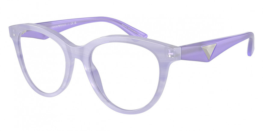 Emporio Armani™ EA3236 6113 50 - Shiny Striped Lilac/Shiny Opaline Lilac
