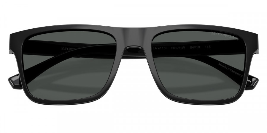 Color: Shiny Black/Rubber Gray (50171W) - Emporio Armani EA4115F50171W54