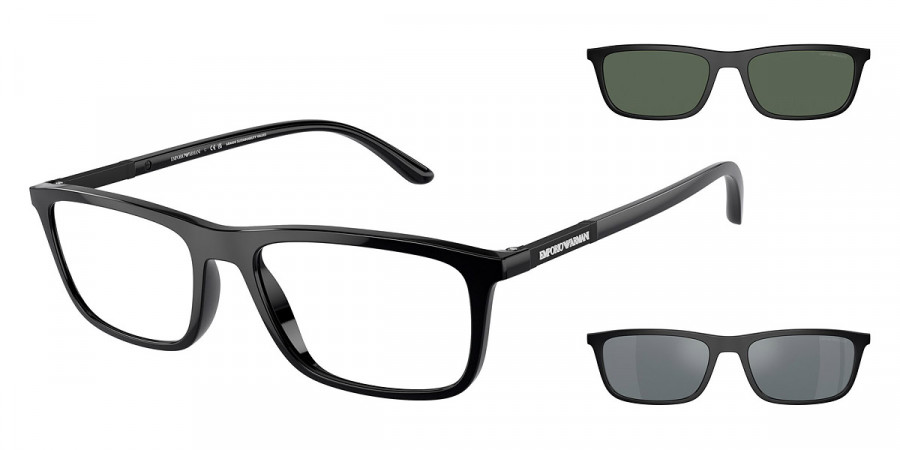 Color: Shiny Black (50011W) - Emporio Armani EA416050011W55
