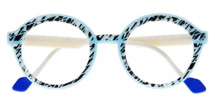 Face a Face™ HOLLOW 1 5040 47 - Mozaique Black and White/New Milk Blue
