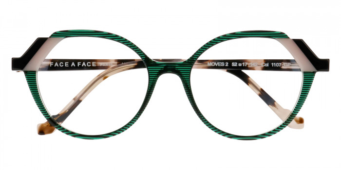 Face a Face™ MOVES 2 1107 52 - Transparent Striped Dark Green