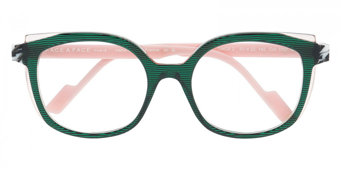 Face a Face™ TINGE 2 1107 53 - Transparent Striped Dark Green