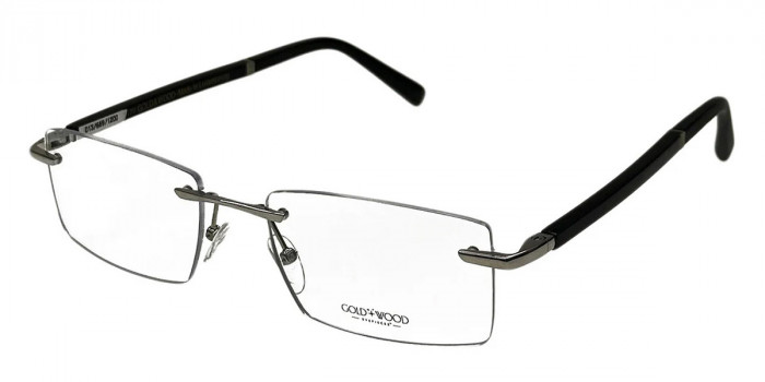 Gold & Wood™ MERCURE 04 04.16.Cm71.M 55 - Shiny Palladium/Marbled Black Horn