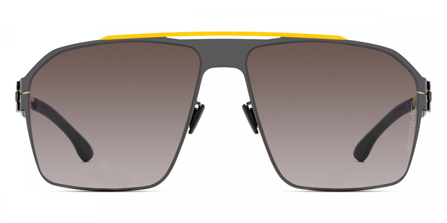 Ic! Berlin AMG 02 Yellow Bridge-Gun-Metal Sunglasses Front View