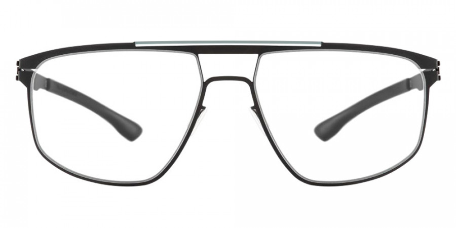 Ic! Berlin AMG 08 Venice Green Bridge-Black Eyeglasses Front View
