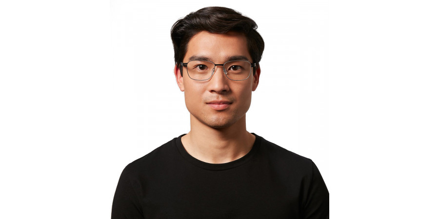 Ic! Berlin Andy L. Black Eyeglasses On Male Model