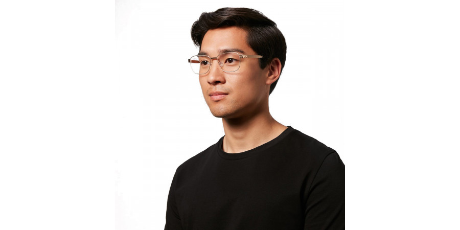 Ic! Berlin Andy L. Rosé-Gold Eyeglasses On Male Model 2