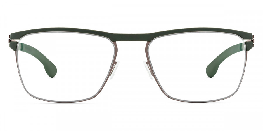 Ic! Berlin Central Graphite-Dark-Green Eyeglasses Front View
