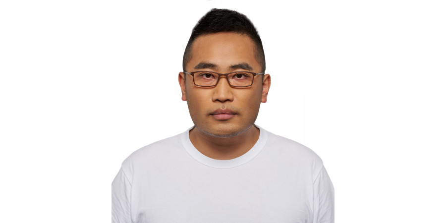 Ic! Berlin Kanok Mahagony Matt Eyeglasses On Male Model