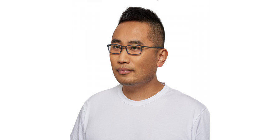 Ic! Berlin Kanok New Gray Rough Eyeglasses On Male Model