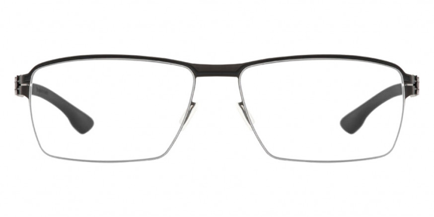 Ic! Berlin Lars Decor Shiny-Black Inlay Eyeglasses Front View
