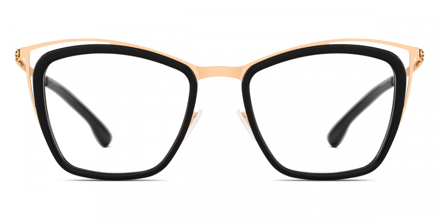 Ic! Berlin Louisa Rose Gold Black Eyeglasses Front View