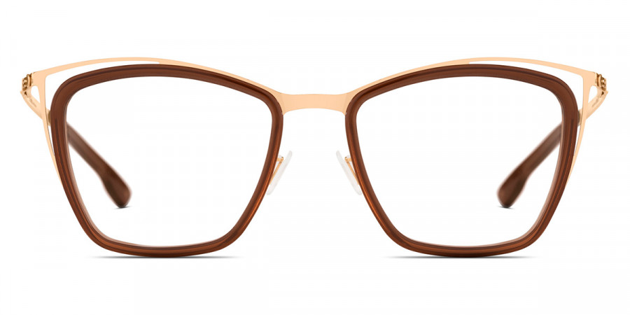 Ic! Berlin Louisa Rose Gold Mahogany Eyeglasses Front View