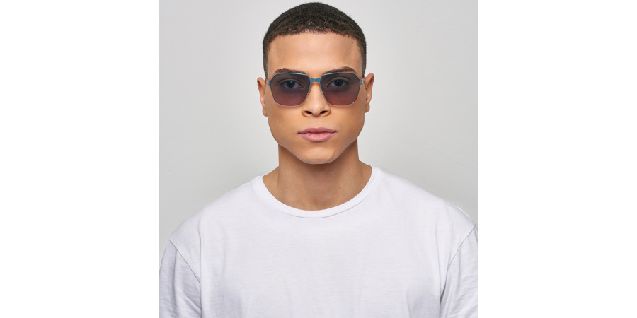 Ic! Berlin MB 04 Electric-Light-Blue Sunglasses On Male Model