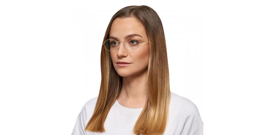 Ic! Berlin Osure Rose Gold Eyeglasses On Female Model