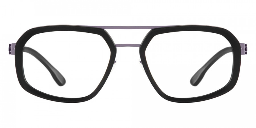 Ic! Berlin Owen Aubergine Black Matte Eyeglasses Front View