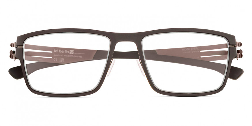 Ic! Berlin Phil B. Graphite-Charcoal Eyeglasses Front View