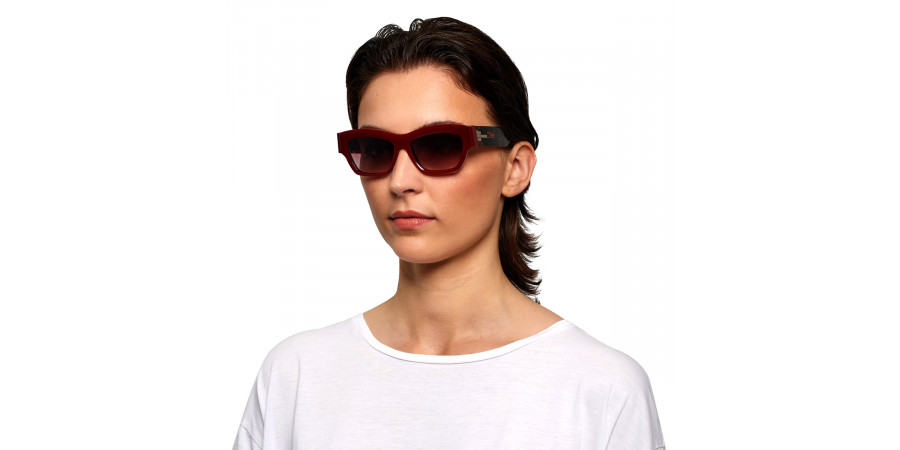 Ic! Berlin Rosa EcoRouge Sunglasses On Female Model