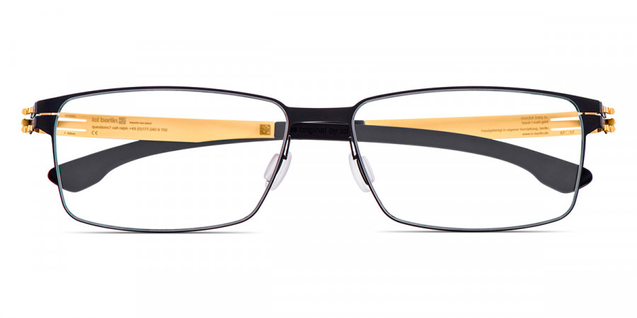 Ic! Berlin Toru N. Black Matt-Gold Eyeglasses Front View