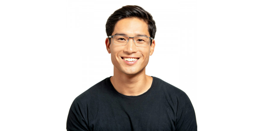 Ic! Berlin Toru N. Graphite Eyeglasses On Male Model