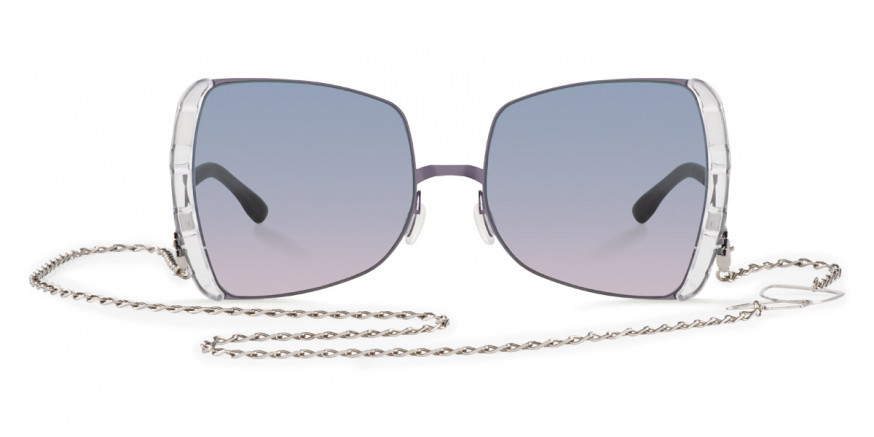 Ic! Berlin VIP Shiny-Aubergine-Crystal-Clear Sunglasses Front View